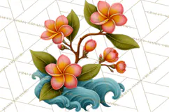 Tropical Beach Flower Clipart & Clip Art PNG Product Image 3