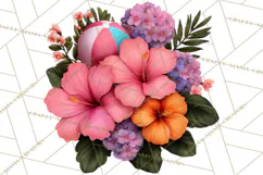 Tropical Beach Flower Clipart & Clip Art PNG Product Image 5