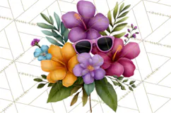 Tropical Beach Flower Clipart & Clip Art PNG Product Image 3