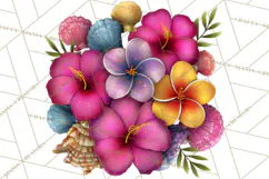Tropical Beach Flower Clipart & Clip Art PNG Product Image 2