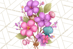 Tropical Beach Flower Clipart &amp; Clip Art PNG Product Image 3