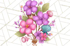 Tropical Beach Flower Clipart & Clip Art PNG Product Image 3
