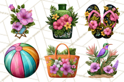 Tropical Beach Flower Clipart &amp; Clip Art PNG Product Image 2