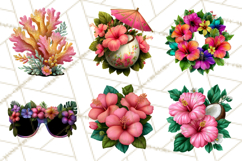 Tropical Beach Flower Clipart &amp; Clip Art PNG Product Image 3