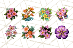 Tropical Beach Flower Clipart &amp; Clip Art PNG Product Image 6