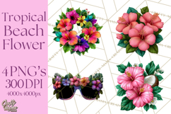 Tropical Beach Flower Clipart &amp; Clip Art PNG Product Image 1