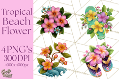Tropical Beach Flower Clipart &amp; Clip Art PNG Product Image 1