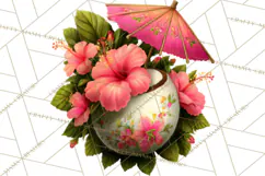 Tropical Beach Flower Clipart & Clip Art PNG Product Image 5