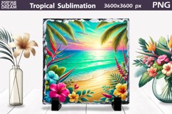 Tropical Summer Illustration | Beach Sunset Sublimation Product Image 1