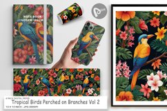 Digital Paper Tropical Birds Perched Product Image 1
