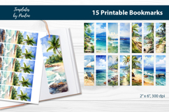 Tropical Seashore Bookmark Bundle, Printable Bookmark Product Image 1