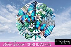 Butterfly Wind Spinner - Summer Flowers Spinner Sublimation Product Image 1