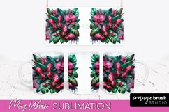 Butterfly Mug Wrap - Flowers Mug Sublimation Design Product Image 1