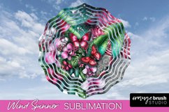 Butterfly Wind Spinner - Summer Flowers Spinner Sublimation Product Image 1