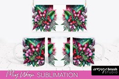 Butterfly Mug Wrap - Flowers Mug Sublimation Design Product Image 1
