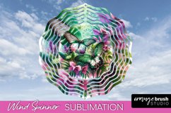 Butterfly Wind Spinner - Summer Flowers Spinner Sublimation Product Image 1