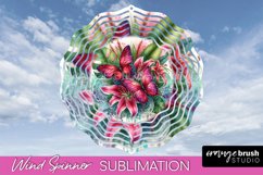 Butterfly Wind Spinner - Summer Flowers Spinner Sublimation Product Image 1