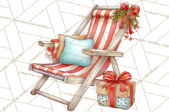 Tropical Christmas Clipart PNG, Surfing Santa Beach Holiday Product Image 5