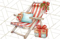 Tropical Christmas Clipart PNG, Surfing Santa Beach Holiday Product Image 5