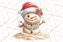 Tropical Christmas Clipart PNG, Surfing Santa Beach Holiday Product Image 2
