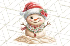 Tropical Christmas Clipart PNG, Surfing Santa Beach Holiday Product Image 2