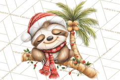 Tropical Christmas Clipart PNG, Surfing Santa Beach Holiday Product Image 2