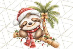 Tropical Christmas Clipart PNG, Surfing Santa Beach Holiday Product Image 2