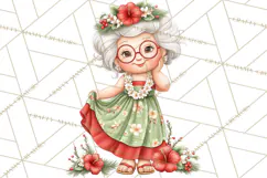 Tropical Christmas Clipart PNG, Surfing Santa Beach Holiday Product Image 3