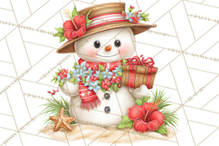 Tropical Christmas Clipart PNG, Surfing Santa Beach Holiday Product Image 2