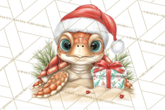 Tropical Christmas Clipart PNG, Surfing Santa Beach Holiday Product Image 4