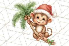 Tropical Christmas Clipart PNG, Surfing Santa Beach Holiday Product Image 4