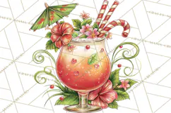 Tropical Christmas Clipart PNG, Surfing Santa Beach Holiday Product Image 5