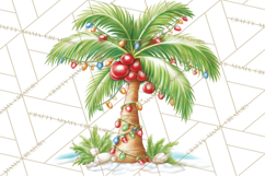 Tropical Christmas Clipart PNG, Surfing Santa Beach Holiday Product Image 2