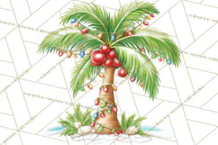 Tropical Christmas Clipart PNG, Surfing Santa Beach Holiday Product Image 2