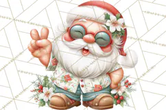 Tropical Christmas Clipart PNG, Surfing Santa Beach Holiday Product Image 2