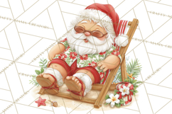 Tropical Christmas Clipart PNG, Surfing Santa Beach Holiday Product Image 3