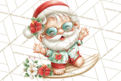 Tropical Christmas Clipart PNG, Surfing Santa Beach Holiday Product Image 5