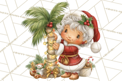 Tropical Christmas Clipart PNG, Surfing Santa Beach Holiday Product Image 5