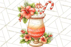 Tropical Christmas Clipart PNG, Surfing Santa Beach Holiday Product Image 4