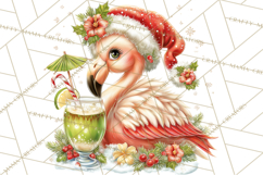 Tropical Christmas Clipart PNG, Surfing Santa Beach Holiday Product Image 3