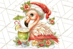 Tropical Christmas Clipart PNG, Surfing Santa Beach Holiday Product Image 3