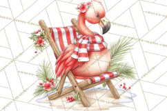 Tropical Christmas Clipart PNG, Surfing Santa Beach Holiday Product Image 5