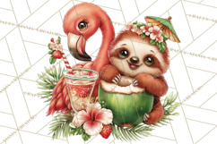 Tropical Christmas Clipart PNG, Surfing Santa Beach Holiday Product Image 2
