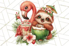 Tropical Christmas Clipart PNG, Surfing Santa Beach Holiday Product Image 2
