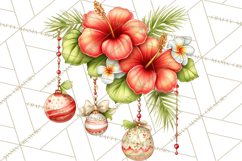 Tropical Christmas Clipart PNG, Surfing Santa Beach Holiday Product Image 3