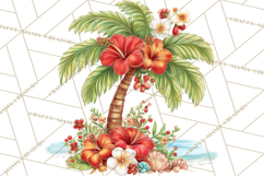 Tropical Christmas Clipart PNG, Surfing Santa Beach Holiday Product Image 4