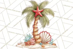 Tropical Christmas Clipart PNG, Surfing Santa Beach Holiday Product Image 5
