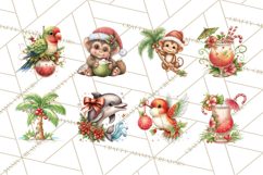 Tropical Christmas Clipart PNG, Surfing Santa Beach Holiday Product Image 6