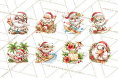 Tropical Christmas Clipart PNG, Surfing Santa Beach Holiday Product Image 5