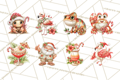 Tropical Christmas Clipart PNG, Surfing Santa Beach Holiday Product Image 3